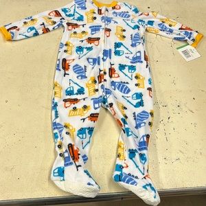 NWT construction theme footie pajamas